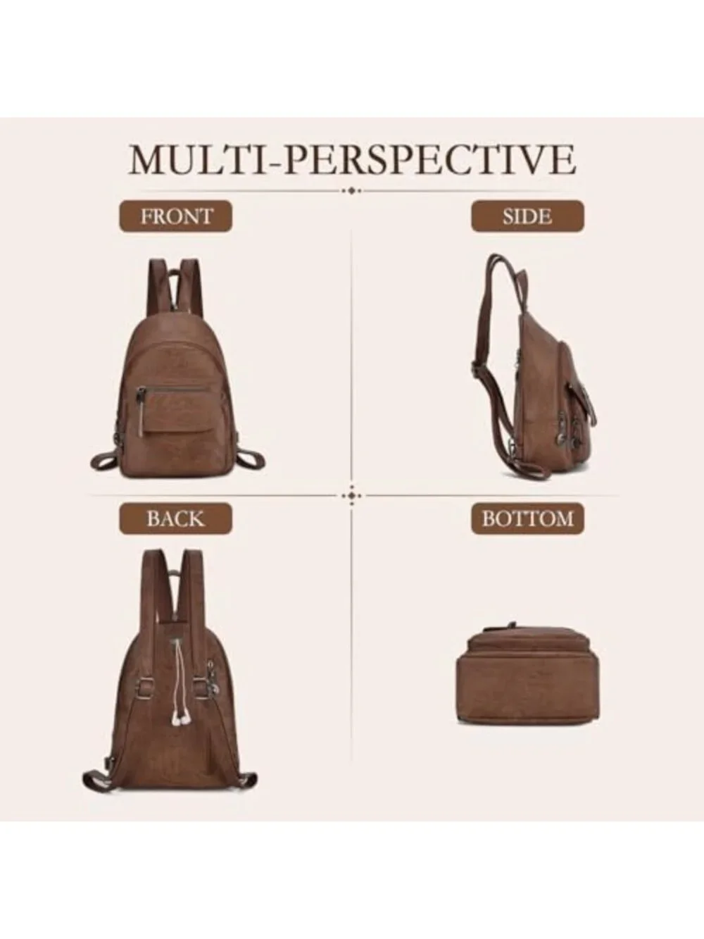 Stylish Black Convertible Sling Backpack Purse for Women - Versatile & Chic
